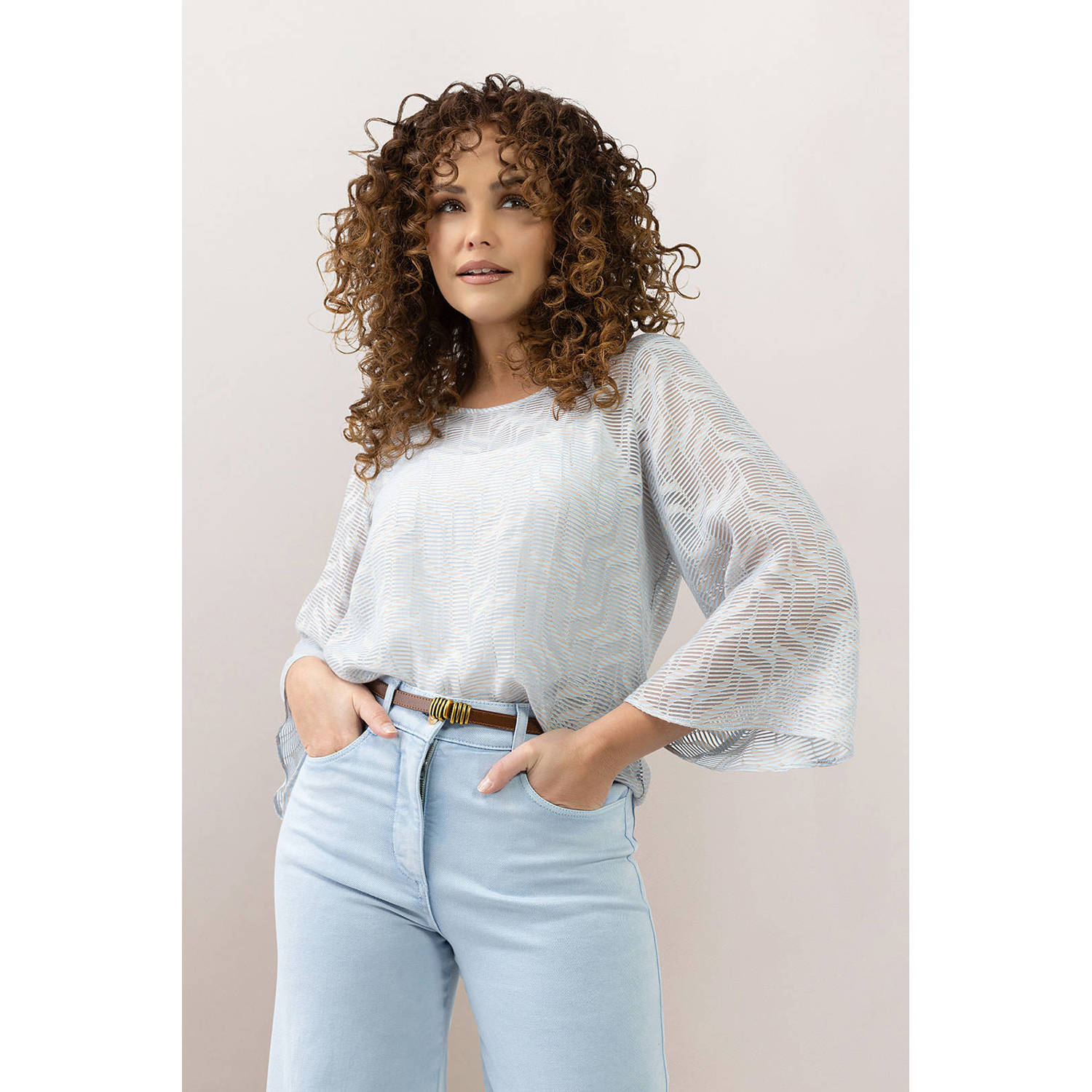 LabeL DOT high waist wide leg jeans light blue denim