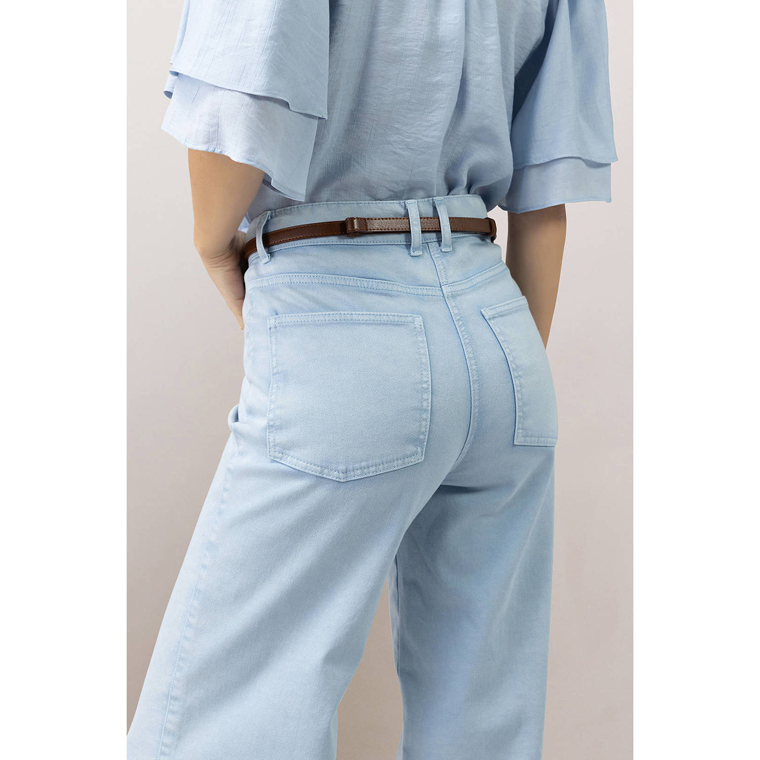 LabeL DOT high waist wide leg jeans light blue denim