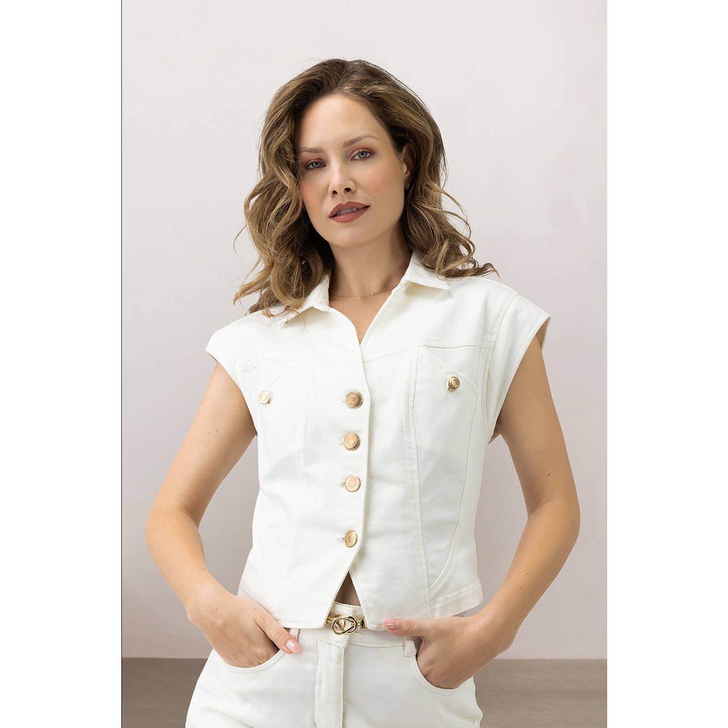 LabeL DOT gilet wit