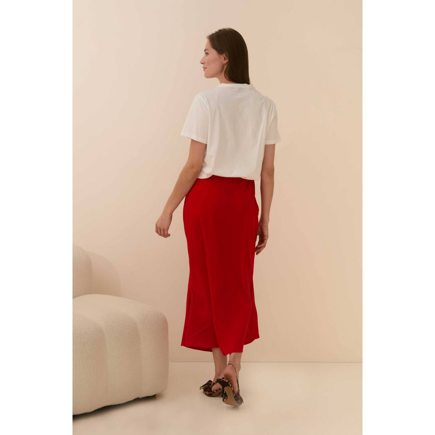 Lofty Manner midi rok rood
