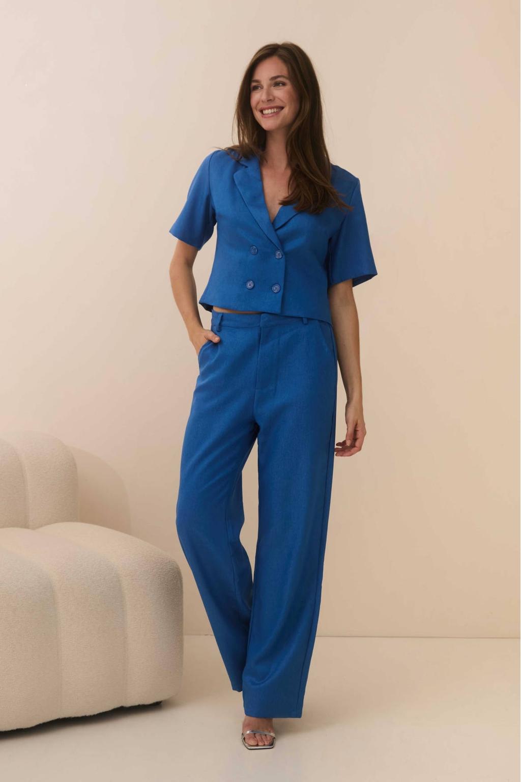 Lofty Manner wide leg regular waist pantalon blauw
