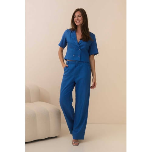 Lofty Manner wide leg regular waist pantalon blauw afbeelding