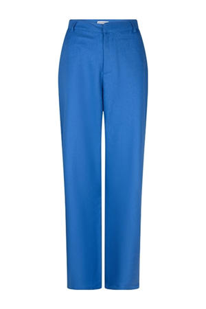 wide leg regular waist pantalon blauw