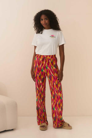 straight high waist broek multi