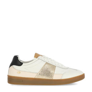 Zazza Ella  leren sneakers wit/goud