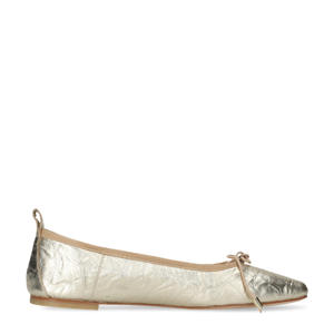 IDRIS BALLETTO Ballerina Crunch metallic  leren ballerina's goud