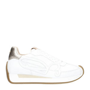 Yentl Sign  leren sneakers wit/goud