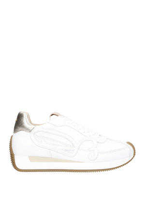 Yentl Sign  leren sneakers wit/goud