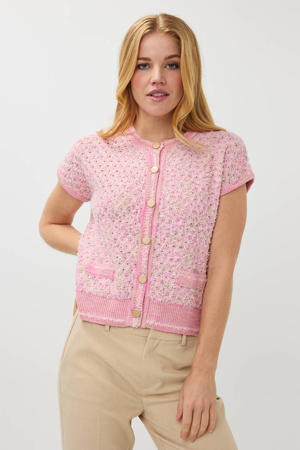 gebreid vest lichtroze