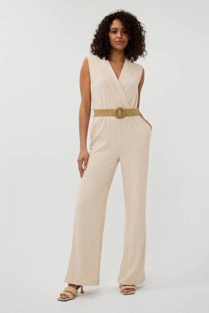 rechtvallend jumpsuit beige