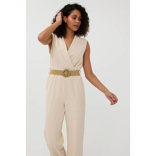 Esqualo rechtvallend jumpsuit beige afbeelding