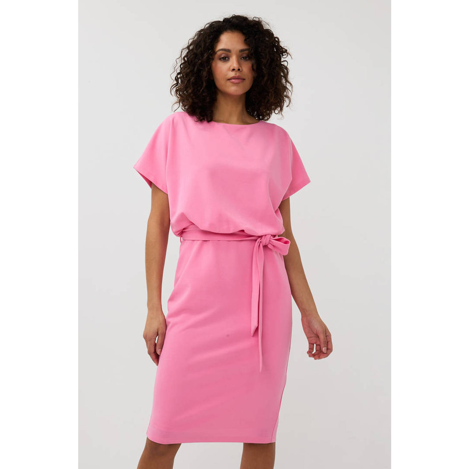 Esqualo midi jurk roze