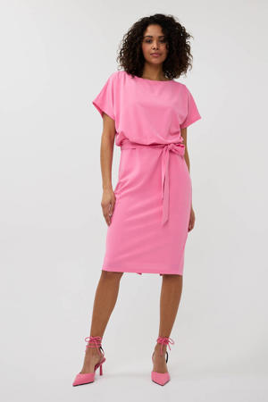 midi jurk roze