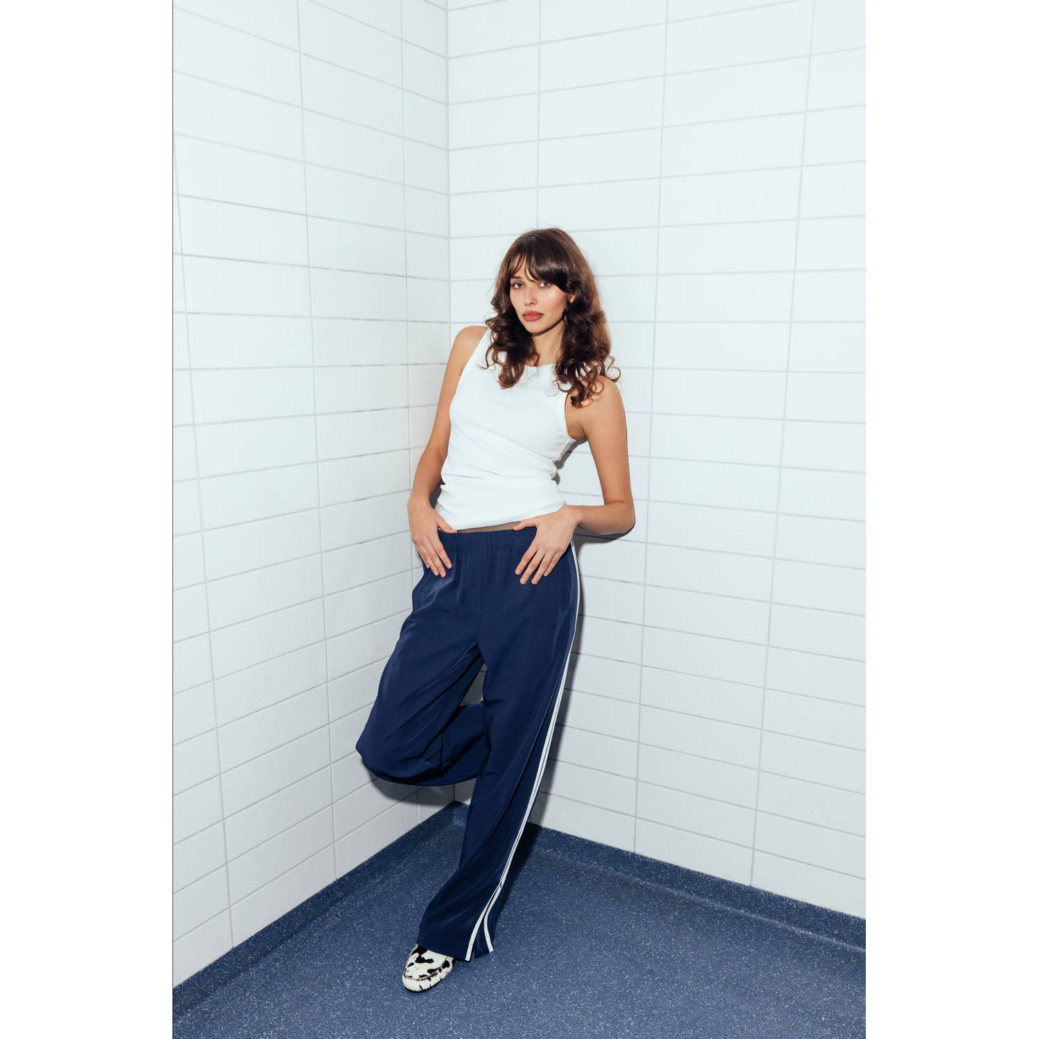 Catwalk Junkie straight high waist broek blauw