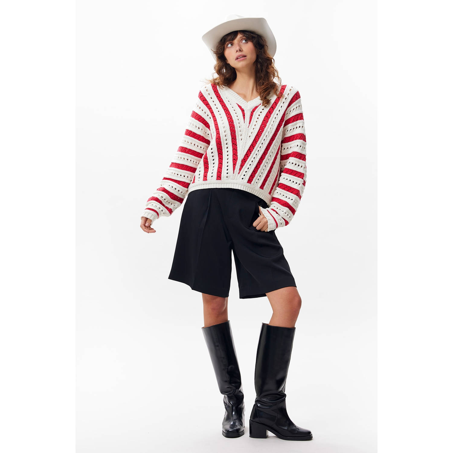 Catwalk Junkie ajour trui rood
