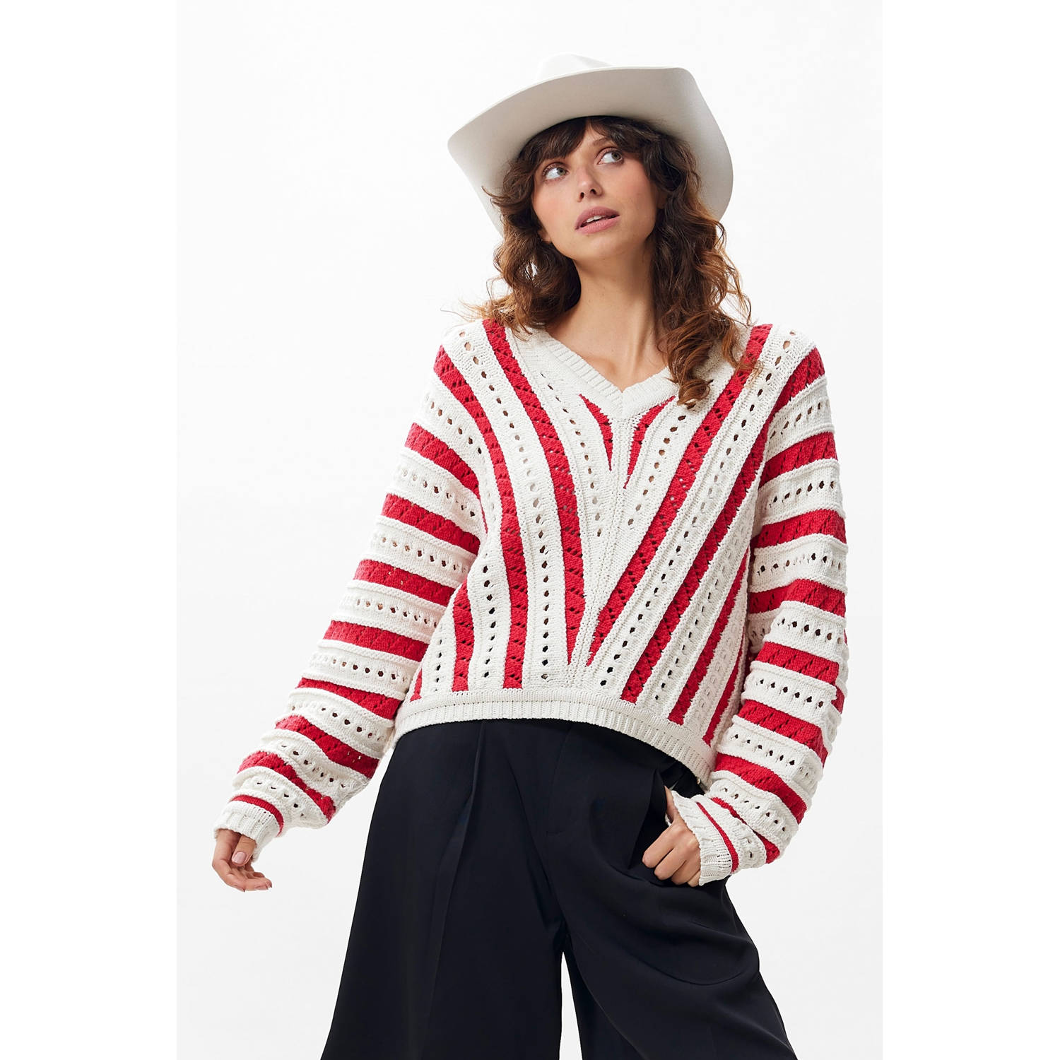CATWALK JUNKIE Dames Truien & Vesten Ajour Knit Rood