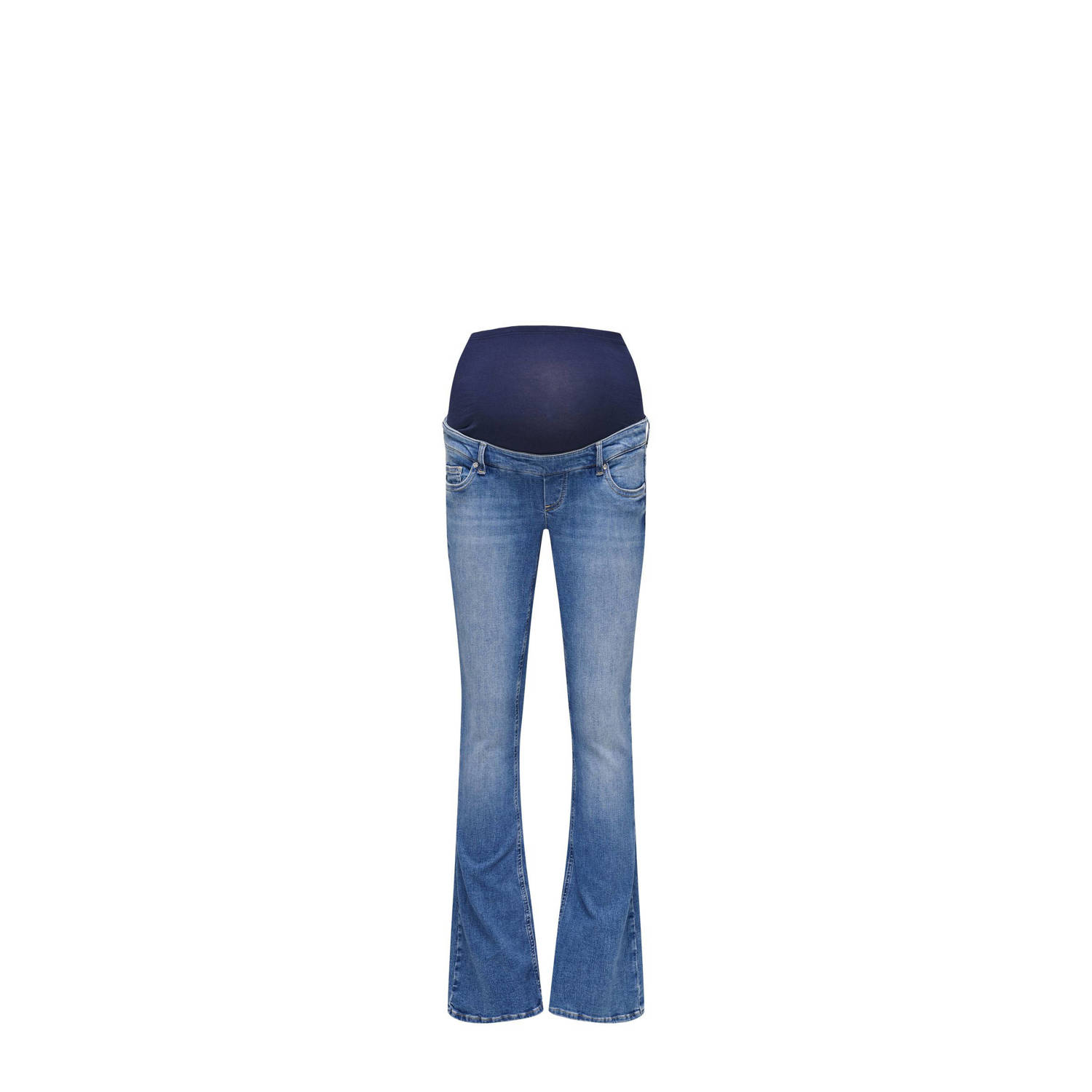ONLY MATERNITY high waist zwangerschapskleding flared jeans medium blue denim