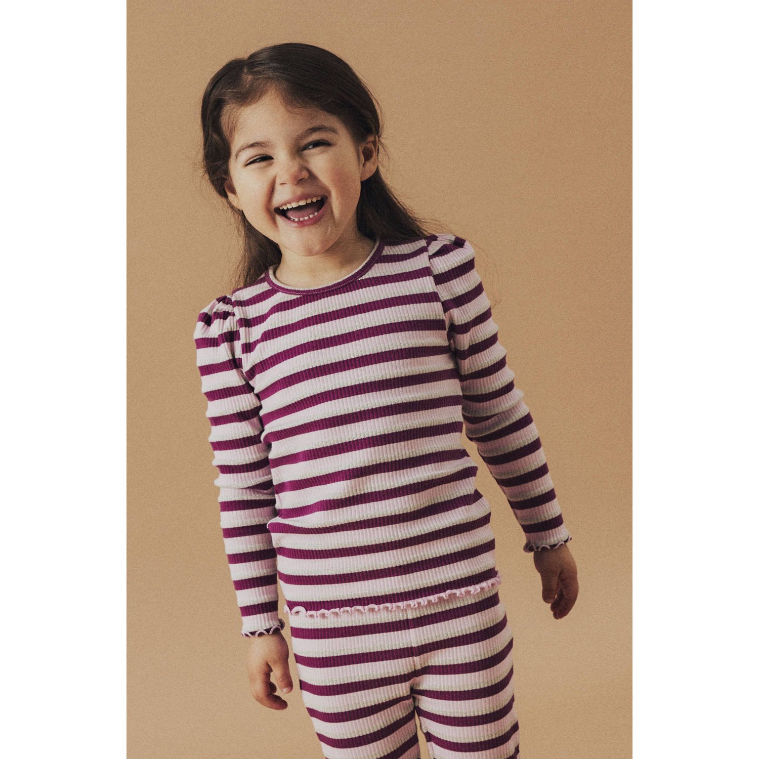 NAME IT MINI longsleeve roze rib gebreid