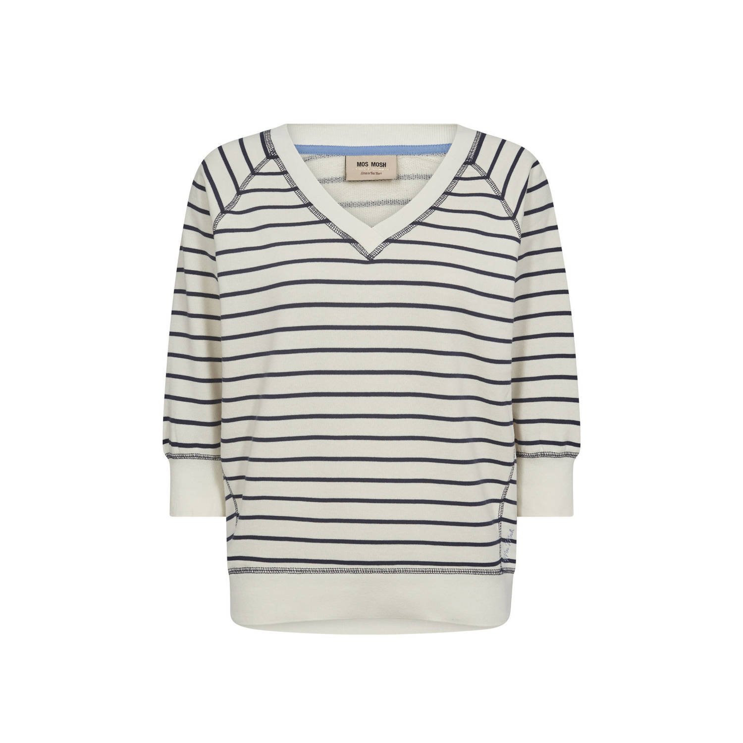 MOS MOSH Dames Truien & Vesten Mmmaggie Stripe Sweatshirt Blauw