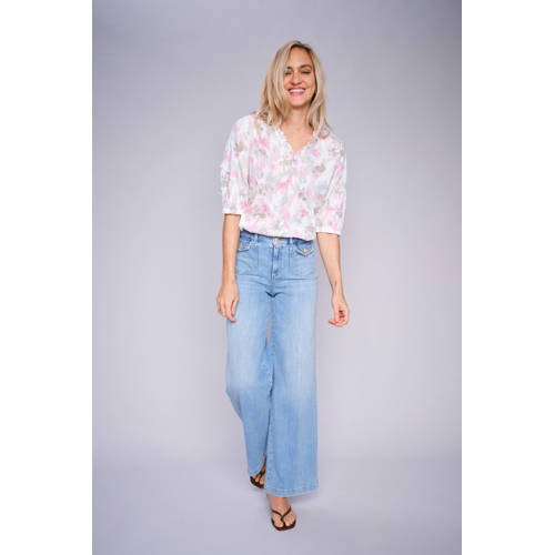 Mos Mosh high waist flared jeans light blue denim afbeelding