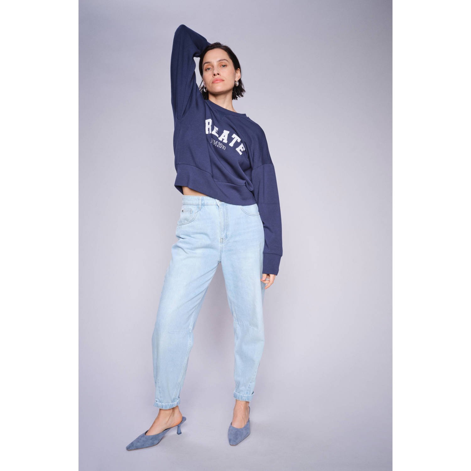 MOS MOSH Dames Truien & Vesten Mmcelli O-ls Sweatshirt Donkerblauw