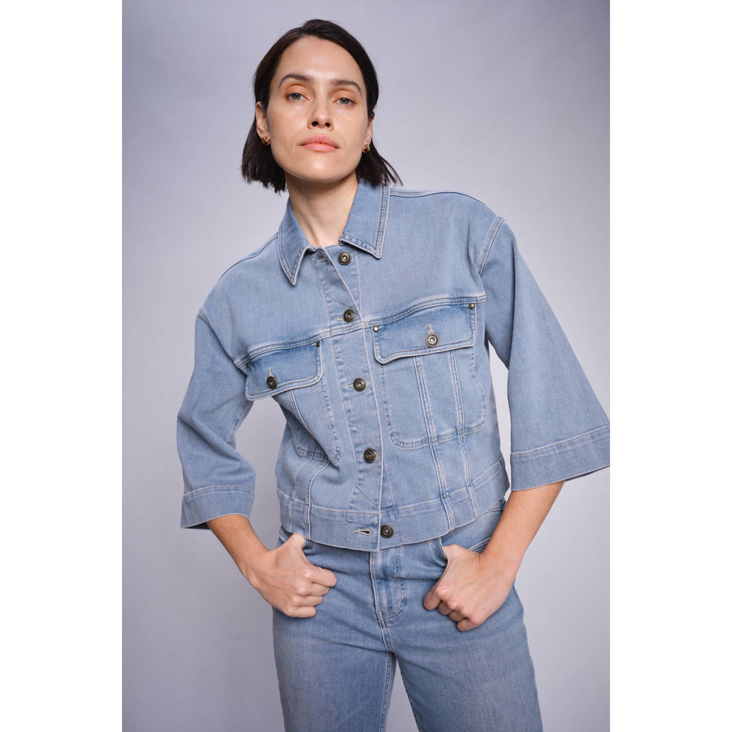 Mos Mosh spijkerjas medium blue denim