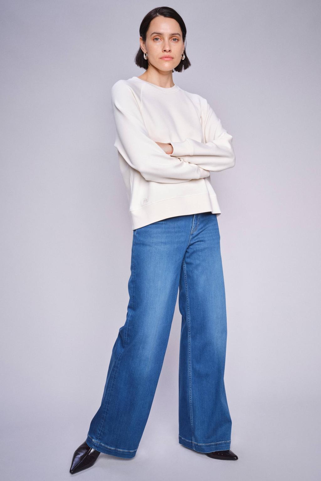 Mos Mosh high waist flared jeans medium blue denim
