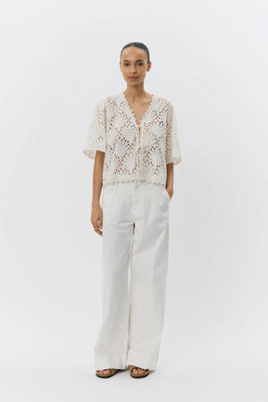 top ecru broderie