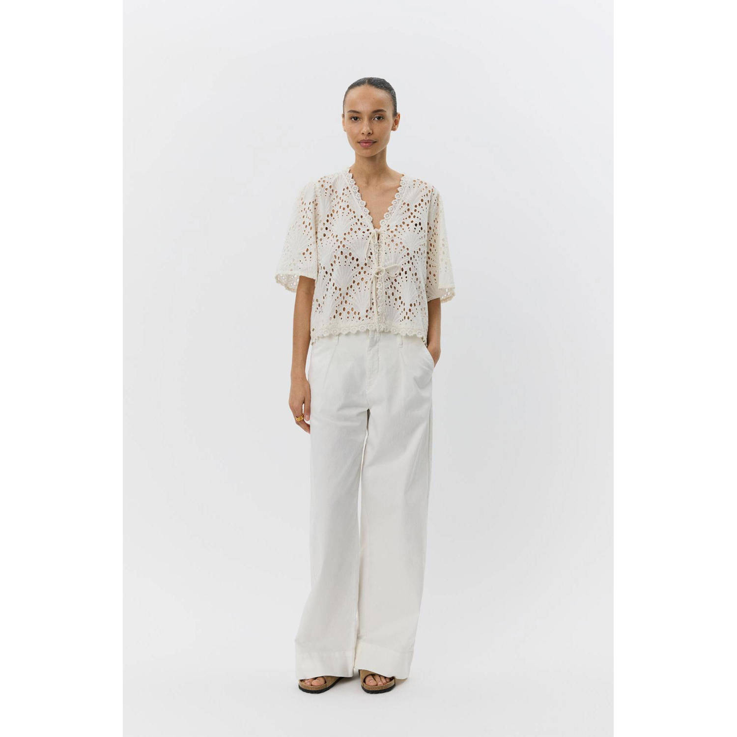 Sofie Schnoor top ecru broderie