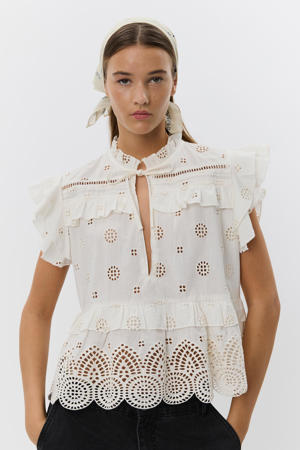 blousetop ecru broderie
