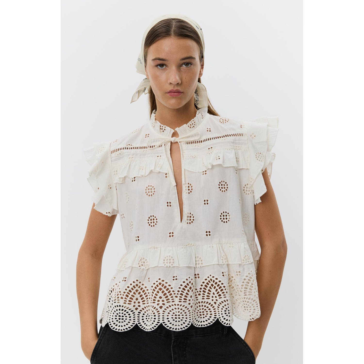 Sofie Schnoor blousetop ecru broderie