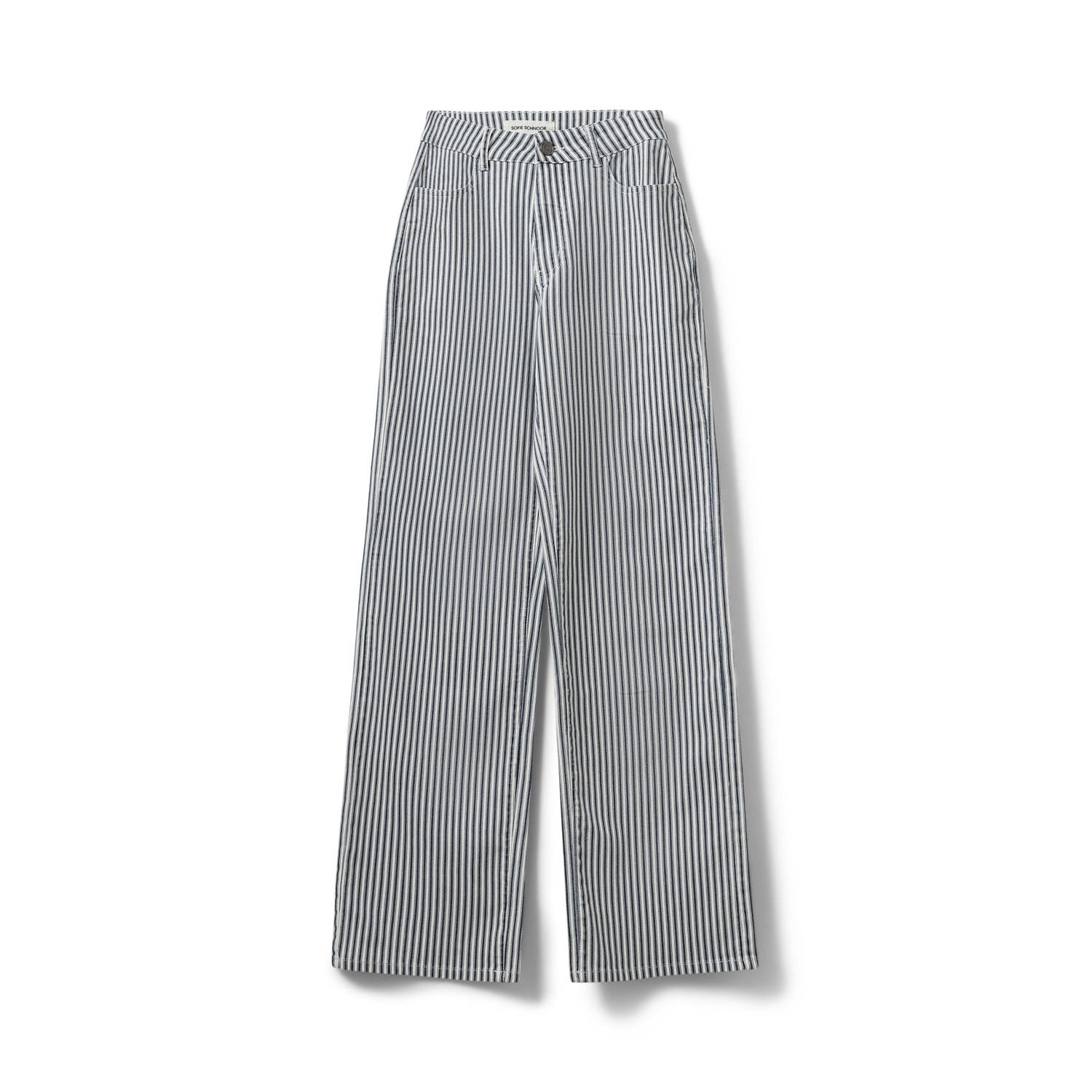 Sofie Schnoor Blauw Gestreepte Wijde Pijp Jeans Broek Blue Dames
