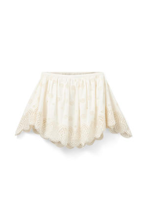 korte rok broderie ecru