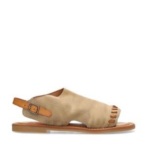 Angel Sleeve leren sandalen beige/cognac