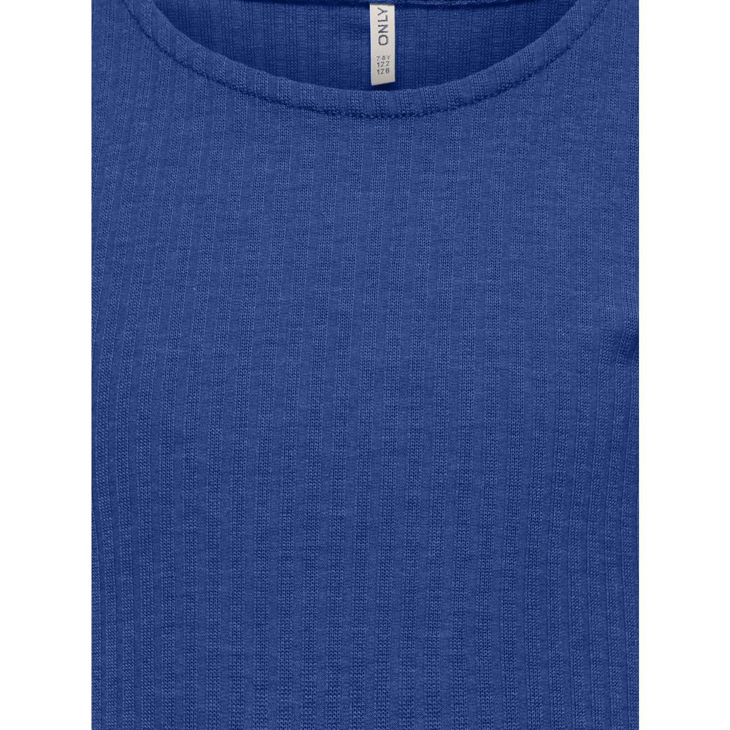 ONLY KIDS GIRL T-shirt rib gebreid hardblauw