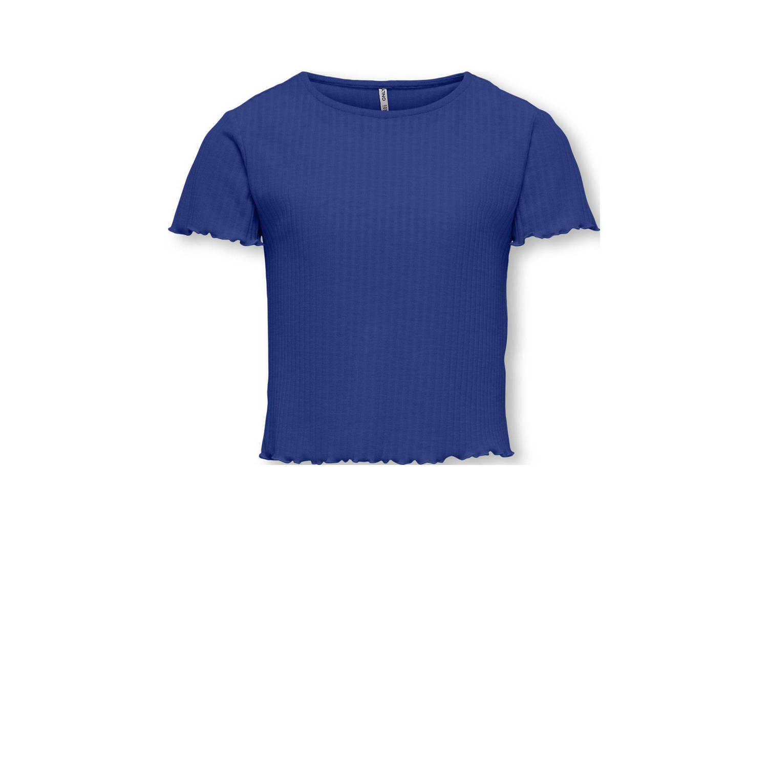 ONLY KIDS GIRL t-shirt rib gebreid hardblauw