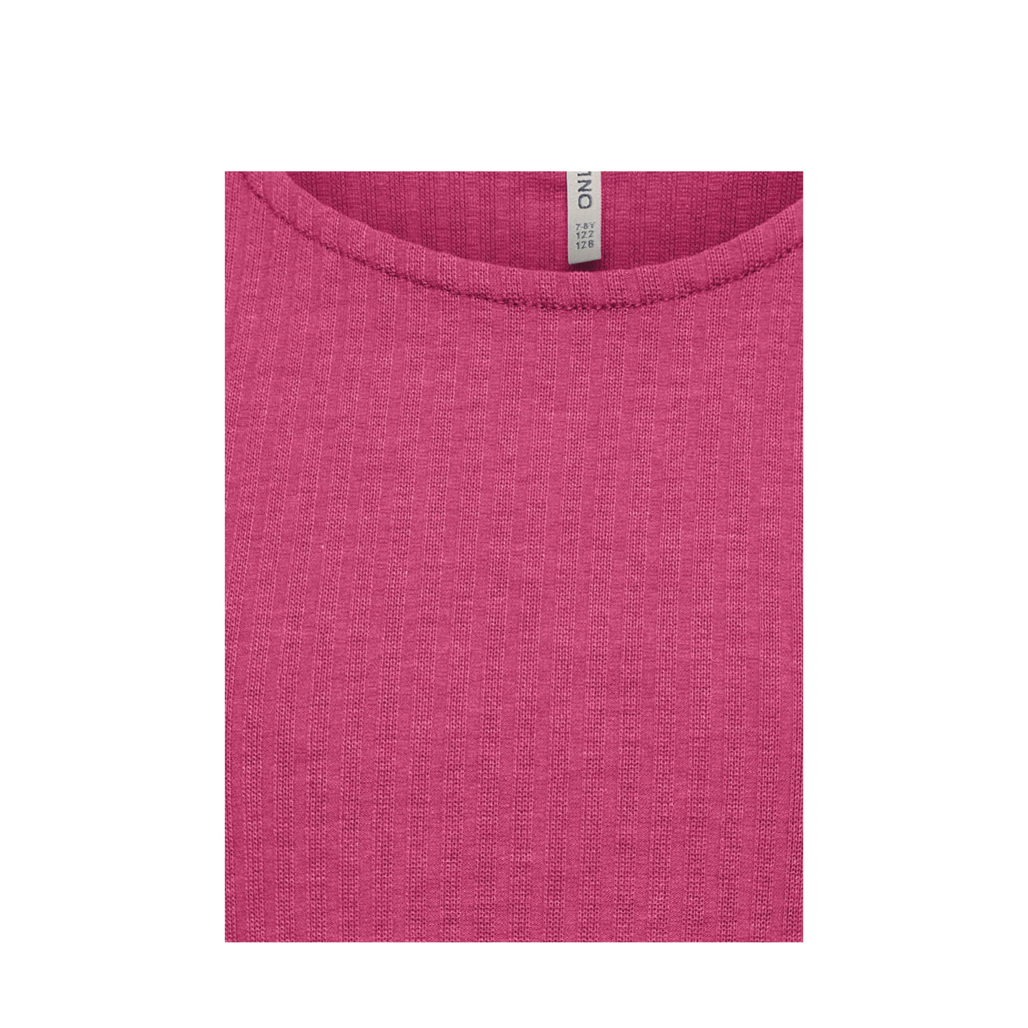 ONLY KIDS GIRL T-shirt rib gebreid felroze