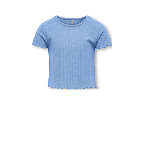 KIDS ONLY GIRL T-shirt rib gebreid zachtblauw afbeelding