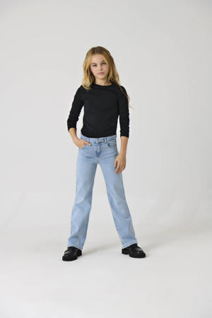 wide leg jeans light blue denim