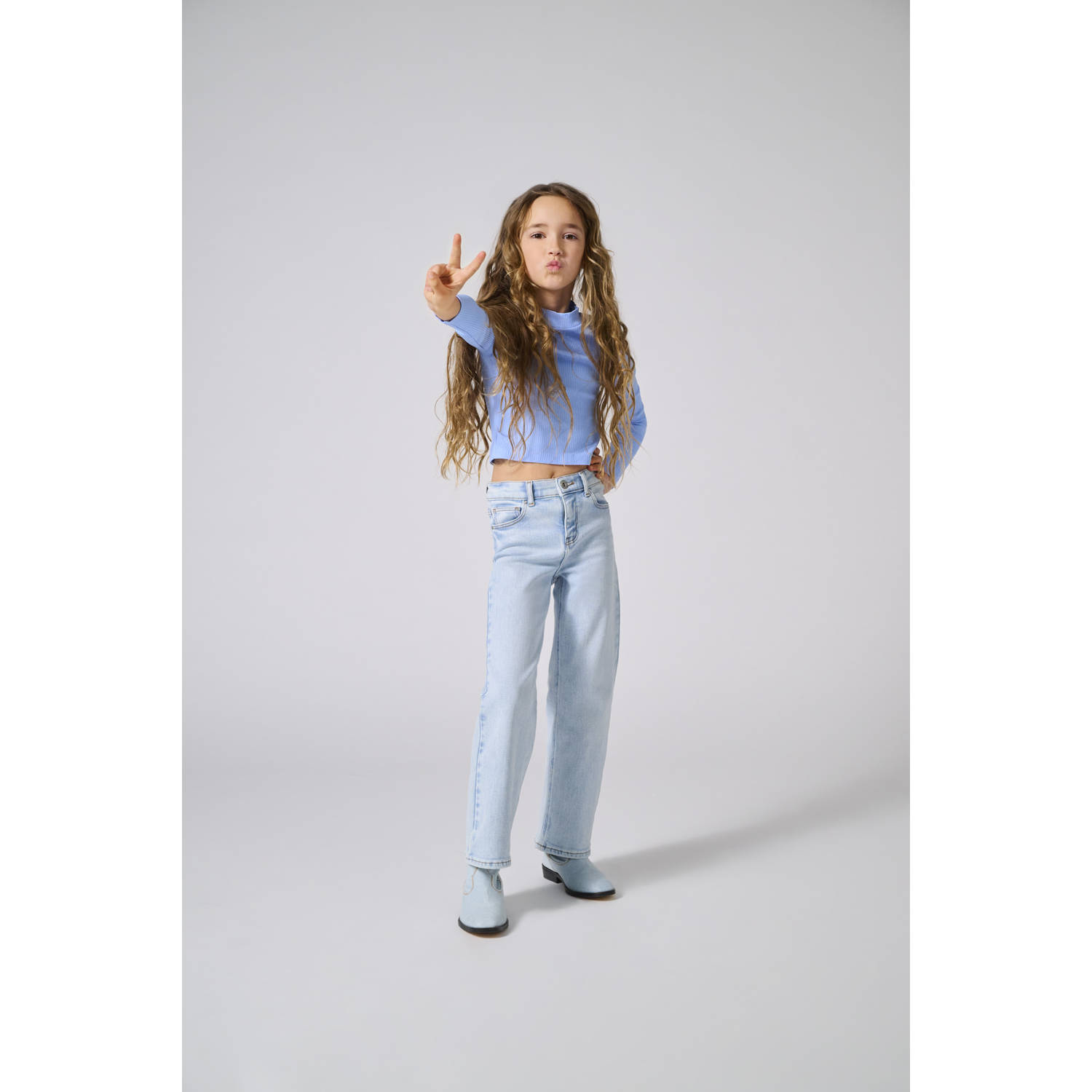 ONLY KIDS GIRL longsleeve lichtblauw