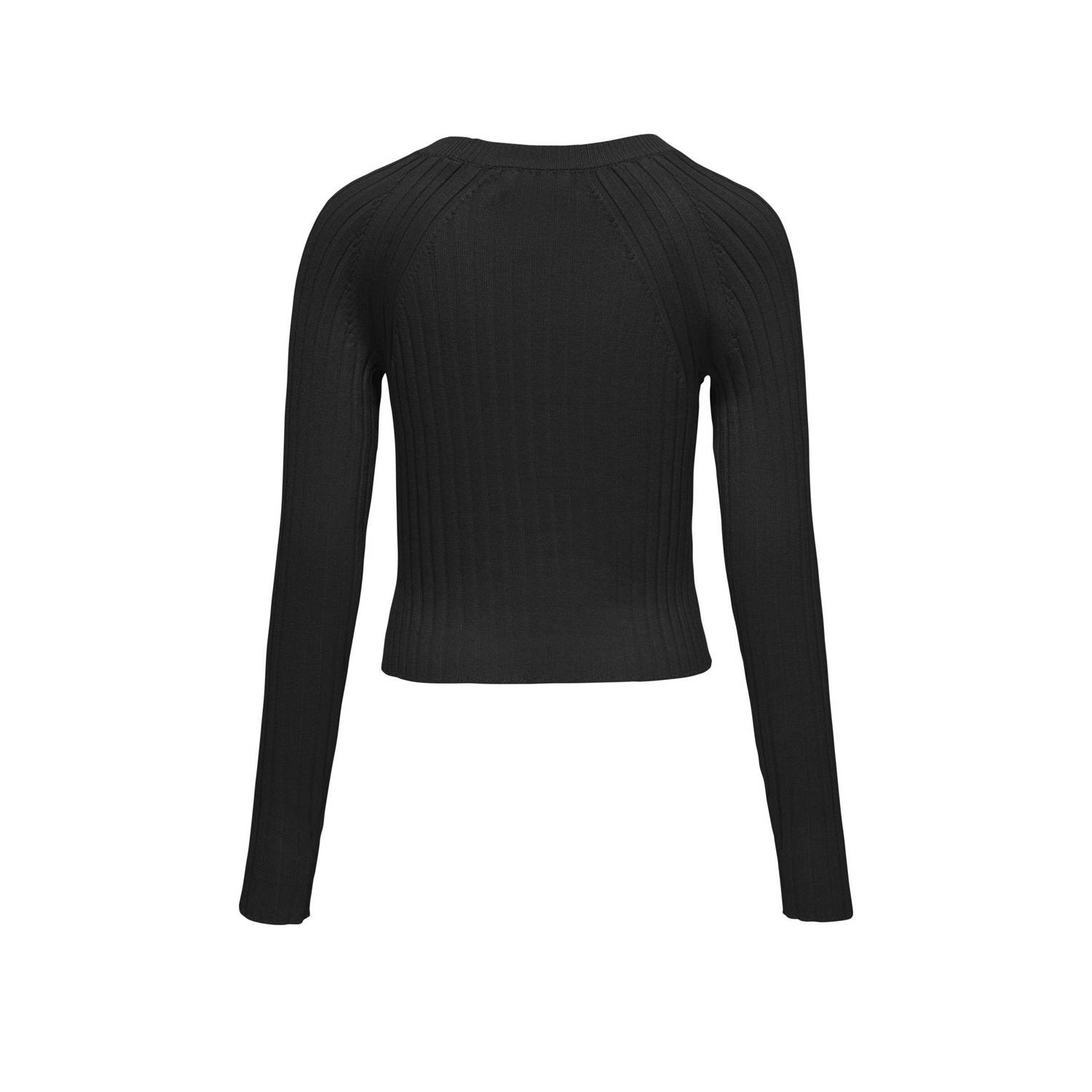 ONLY KIDS GIRL trui zwart rib gebreid