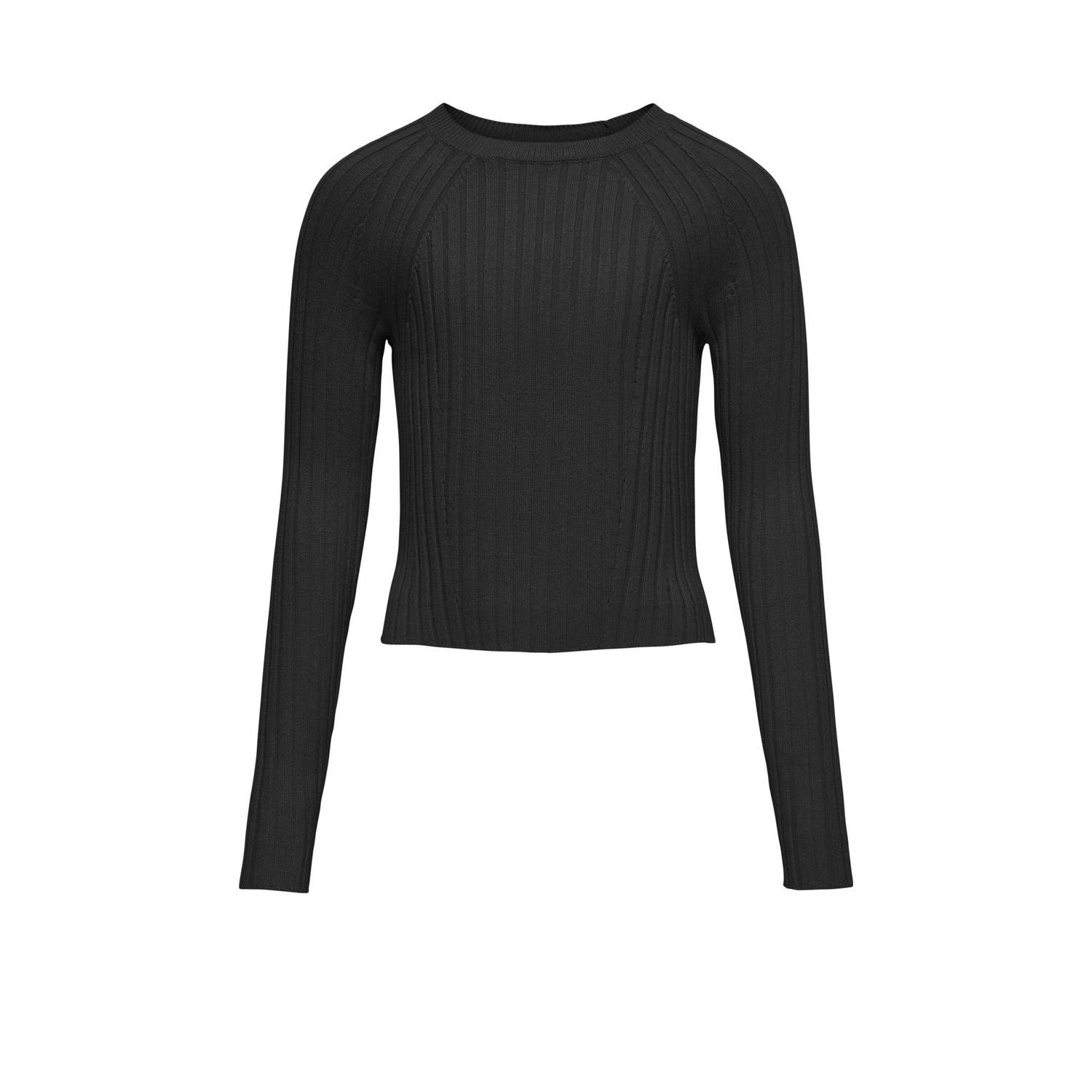 ONLY KIDS GIRL trui zwart rib gebreid