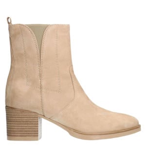 suède enkellaarzen beige
