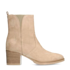 suède enkellaarzen beige