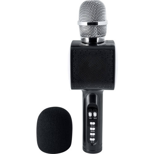 BigBen Party Karaoke microfoon met LED licht en Bluetooth - Zwart afbeelding