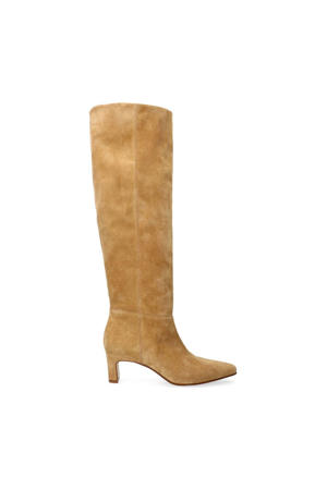 suède hoge laarzen beige