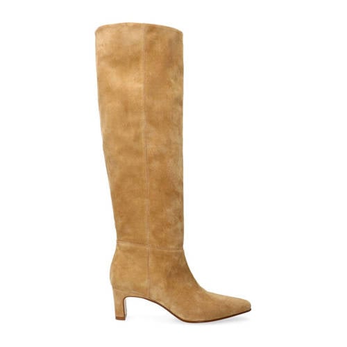 Manfield suède hoge laarzen beige afbeelding