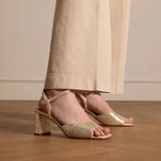 thumbnail: Manfield leren sandalettes goud