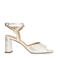 Manfield leren sandalettes goud