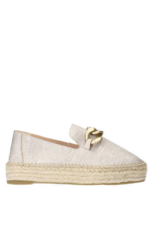 leren espadrilles goud